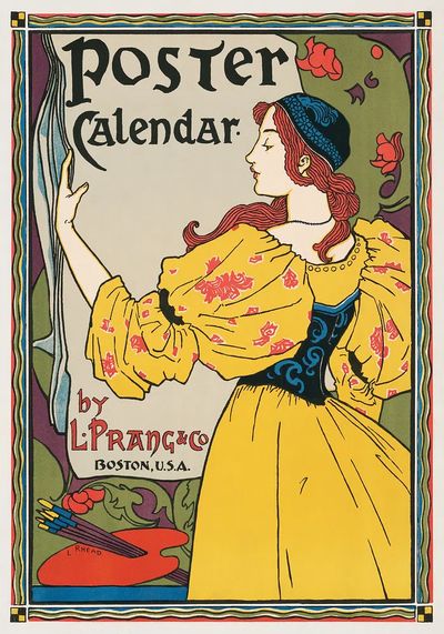 Vintage Poster Calendar Print. poster