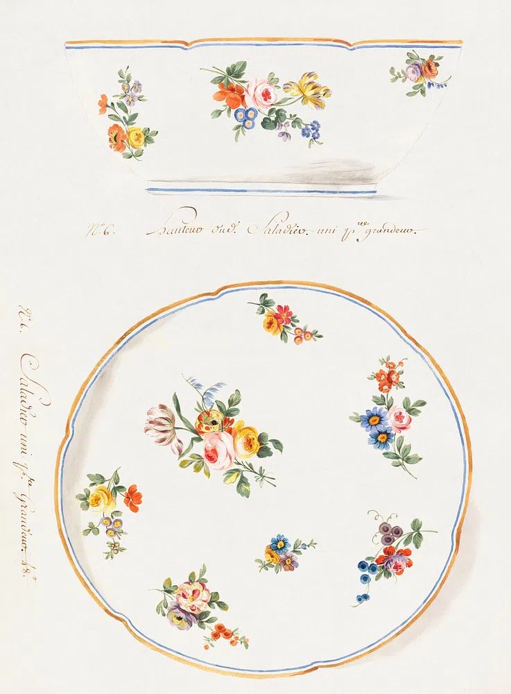 Floral Porcelain Design — Vintage Print. poster detail
