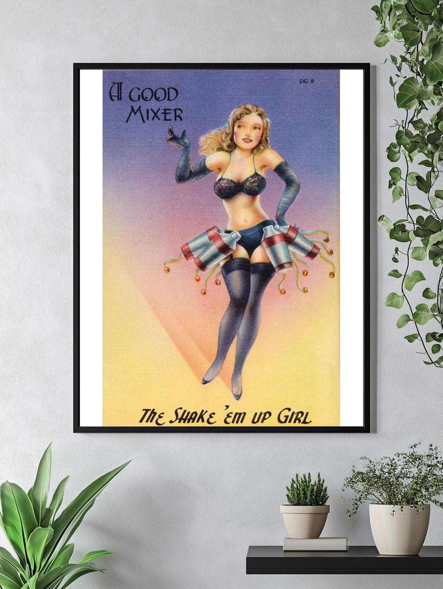 The Shake 'Em Up Girl — Vintage Print. — room view 4