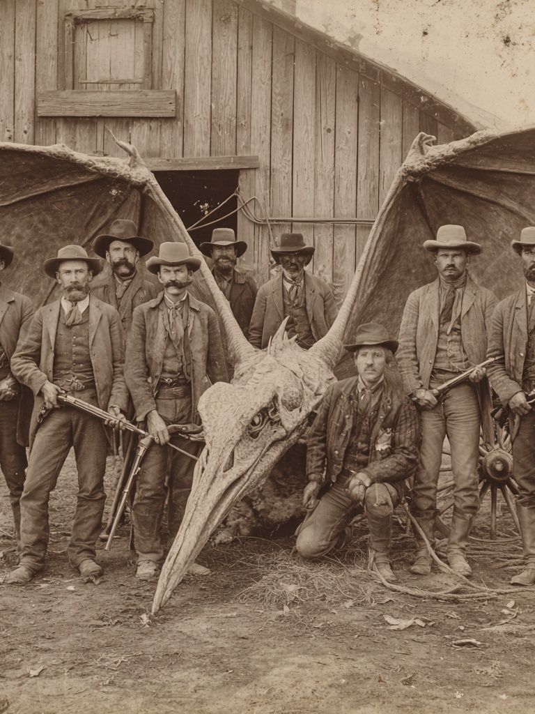 Vintage Pterosaur Hunters — Vintage Print. poster detail