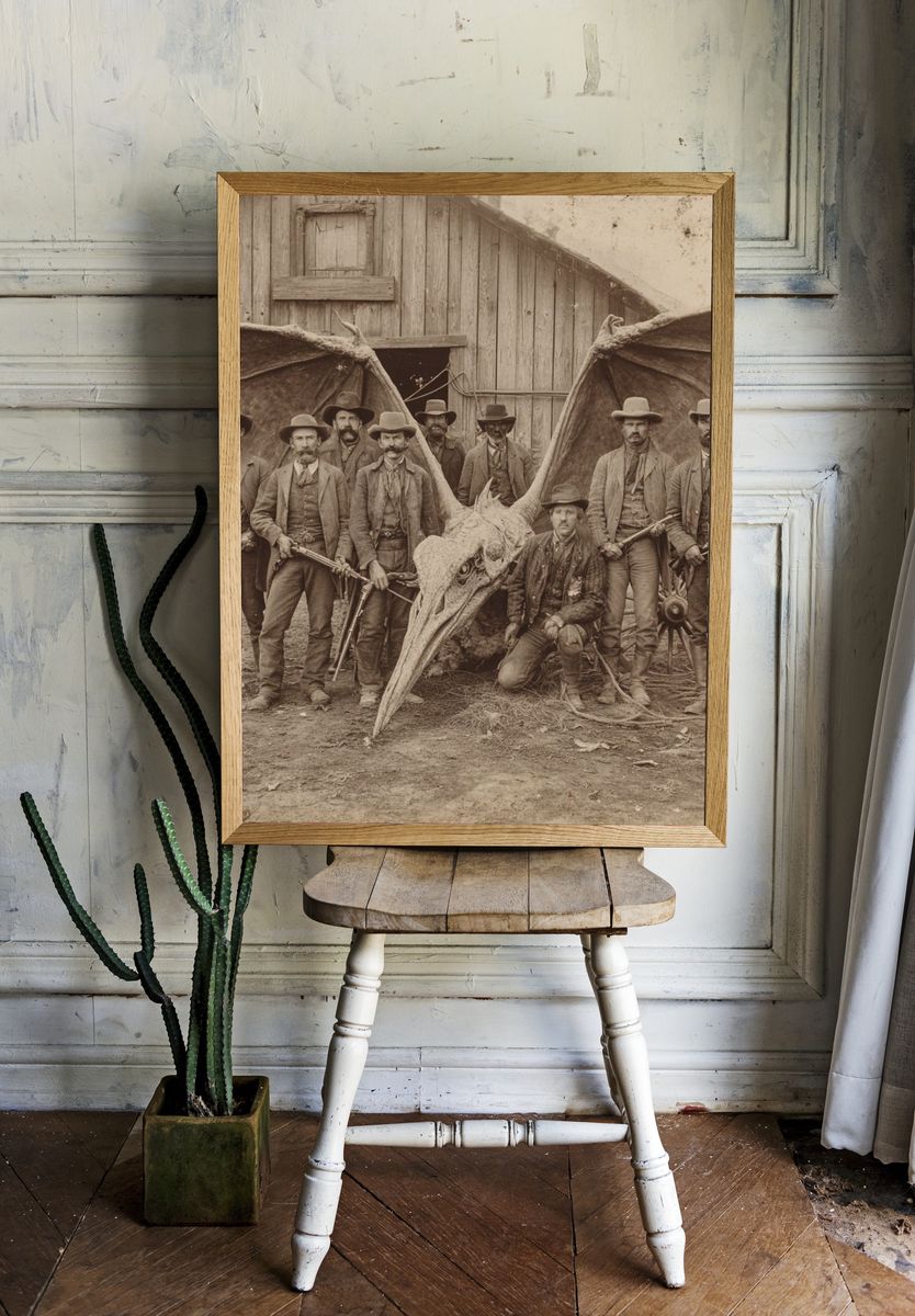 Vintage Pterosaur Hunters — Vintage Print. — room view 1