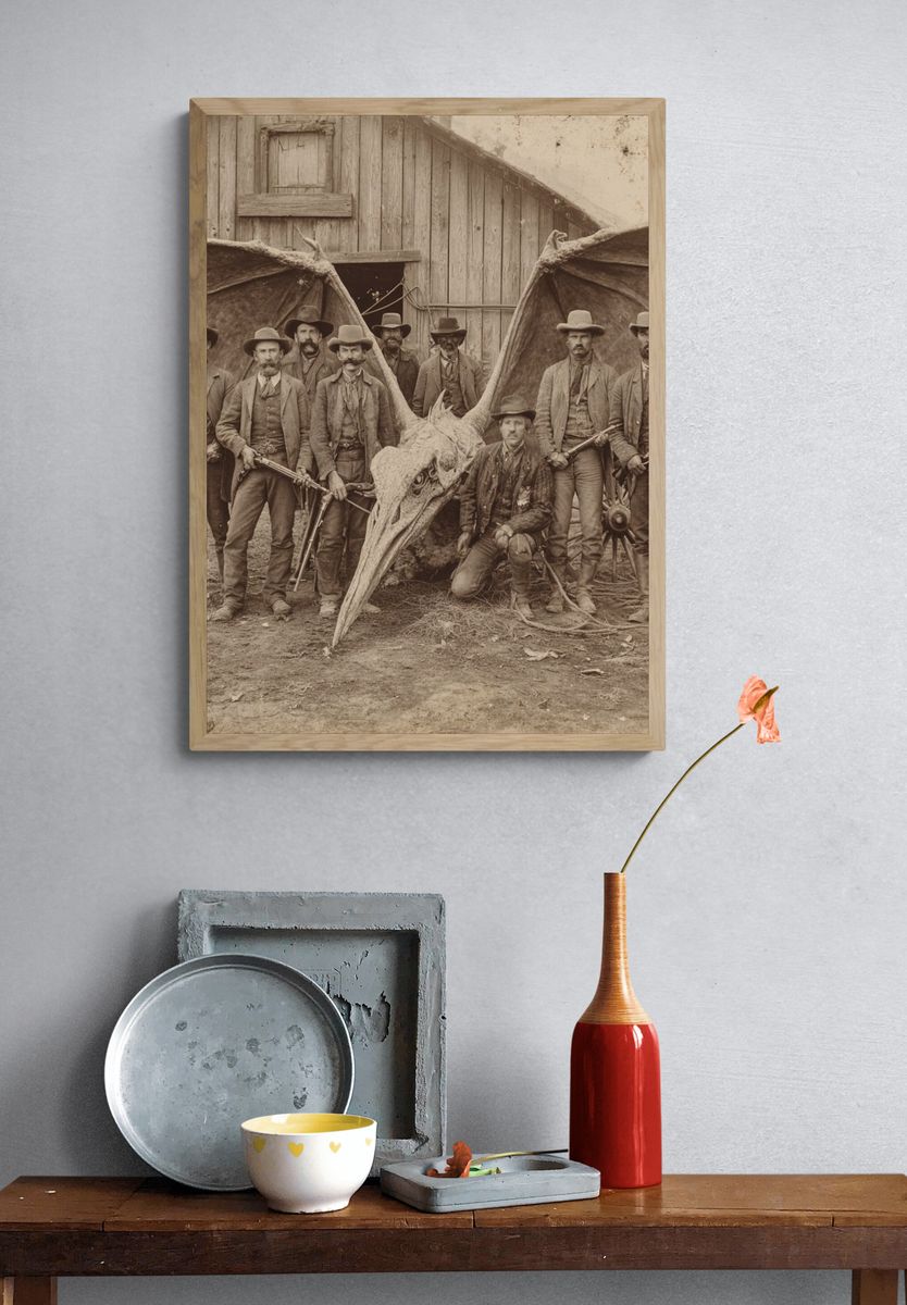 Vintage Pterosaur Hunters — Vintage Print. — room view 3
