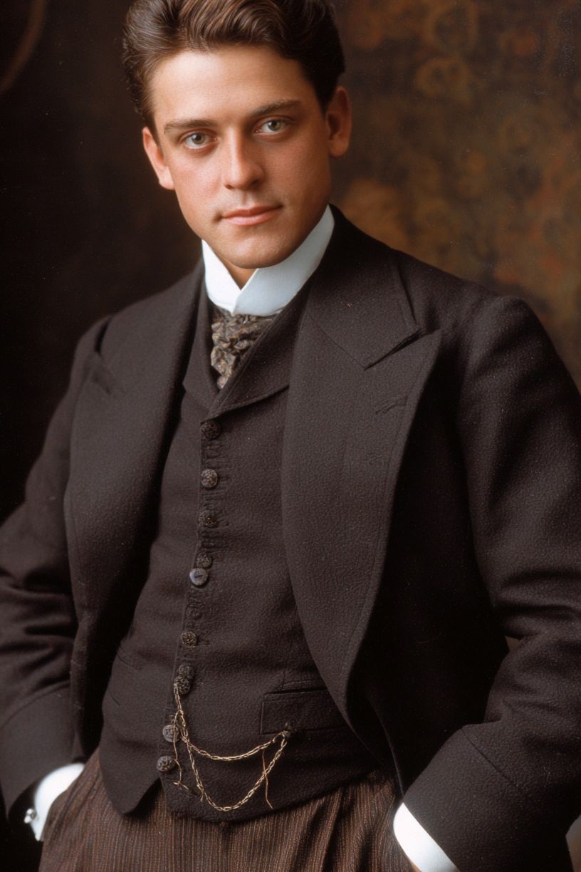 Vintage Portrait of a Young Man — Fine Art Print. poster detail