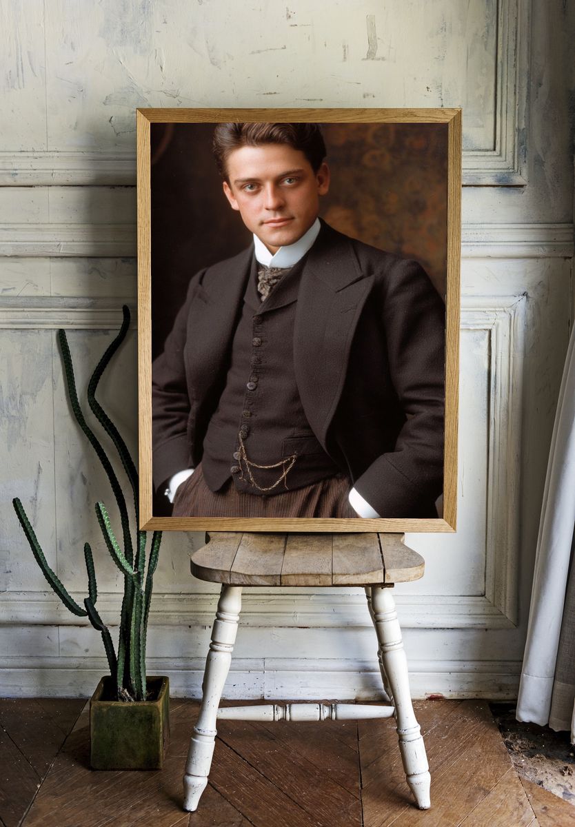 Vintage Portrait of a Young Man — Fine Art Print room preview