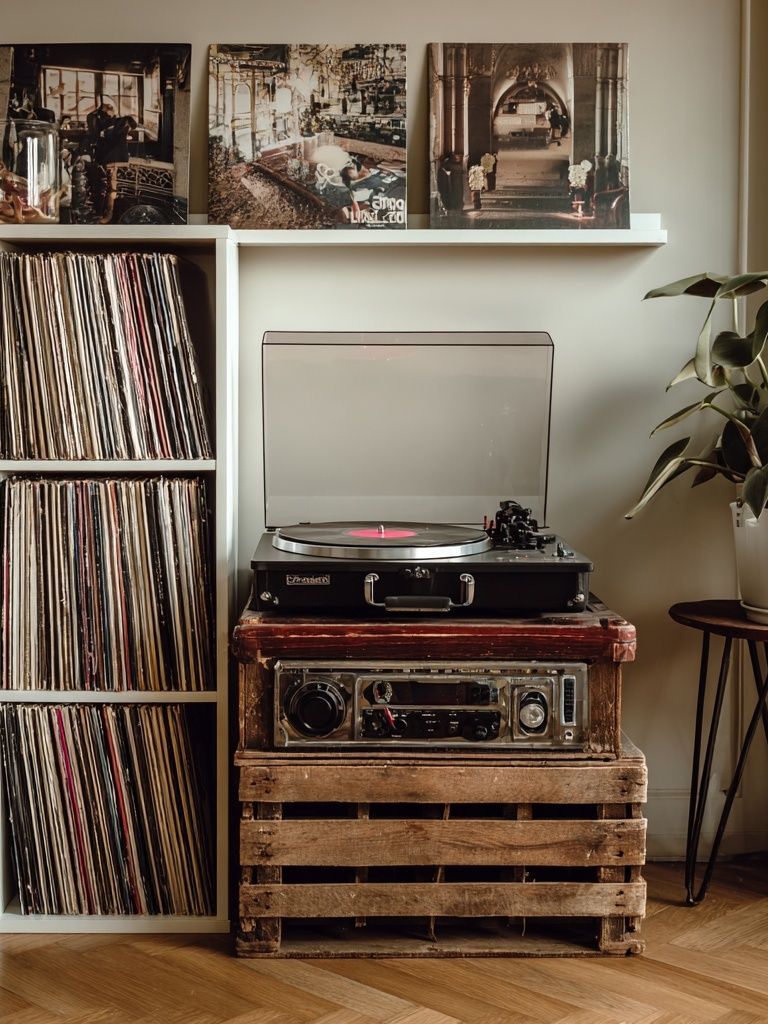 Vintage Record Player — Retro Print. poster — vintage art
