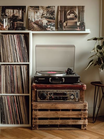 Vintage Record Player — Retro Print. poster