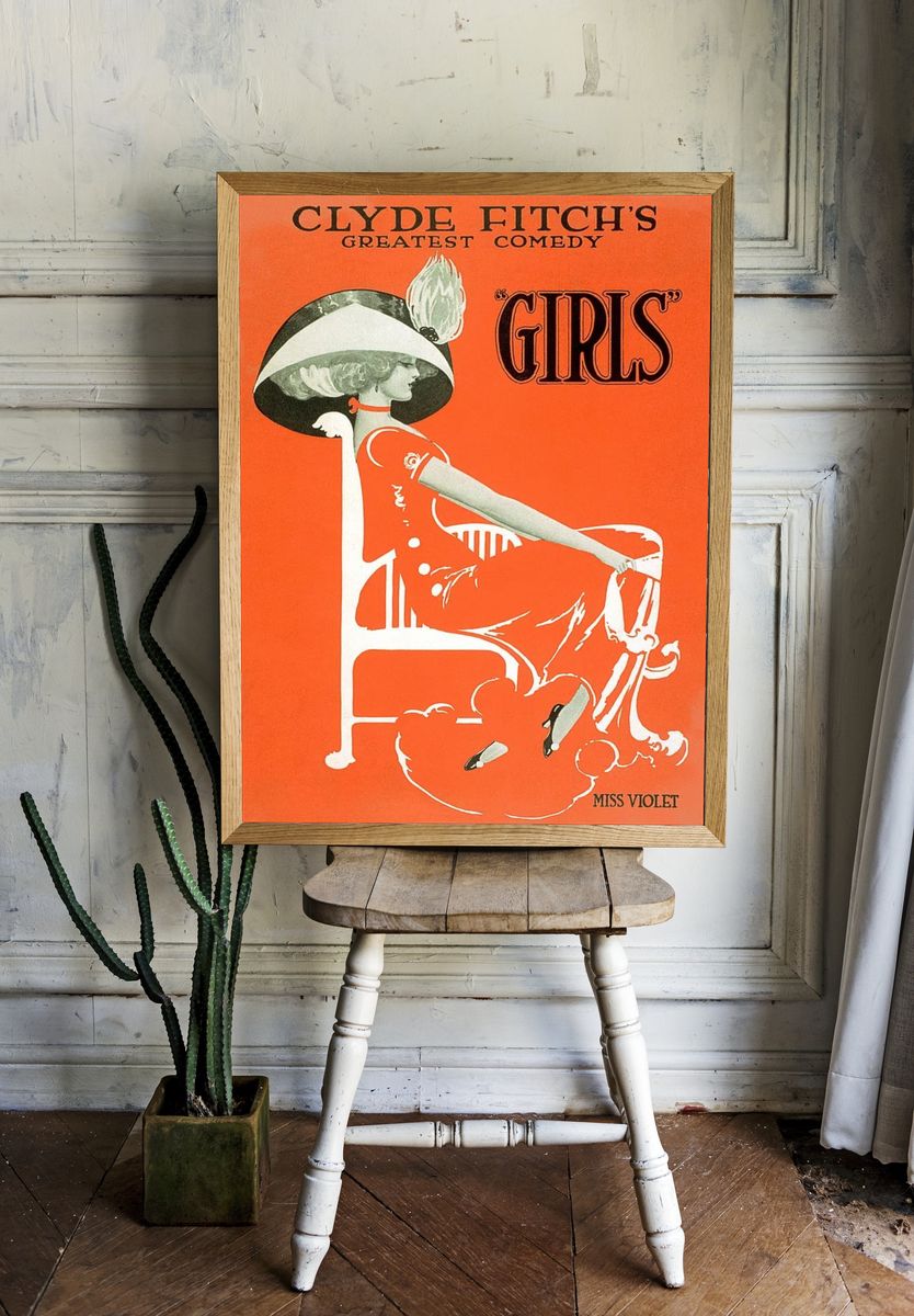 Girls — Vintage Print. — room view 1