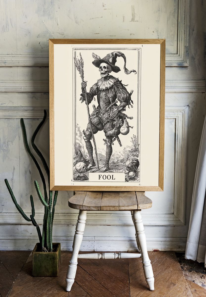 Fool Skeleton — Vintage Print room preview