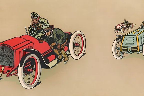 Vintage Racing Cars Poster. poster detail