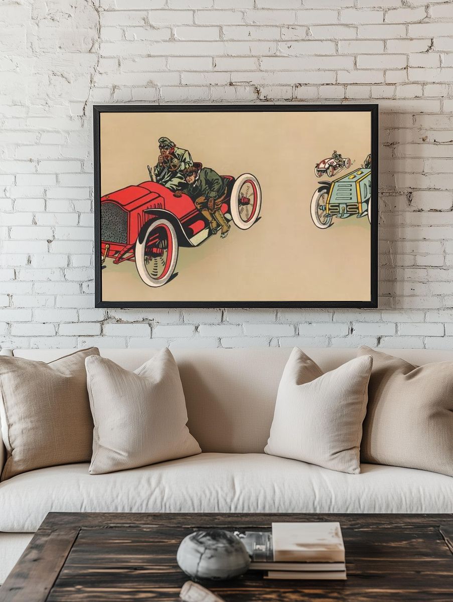 Vintage Racing Cars Poster. — room view 1