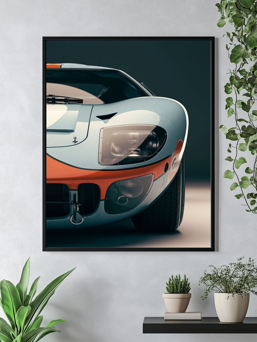 Vintage Race Car Photography Poster. — room view 4