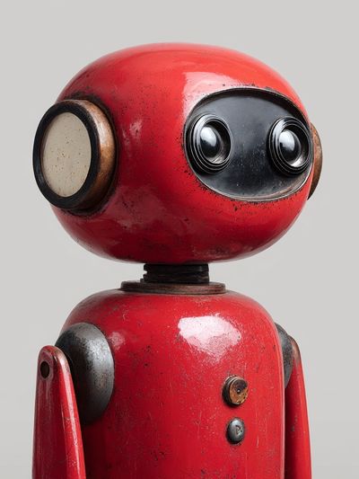 Vintage Robot Red — Illustration Print. poster print