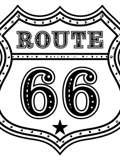 Route 66 Highway Sign Poster.