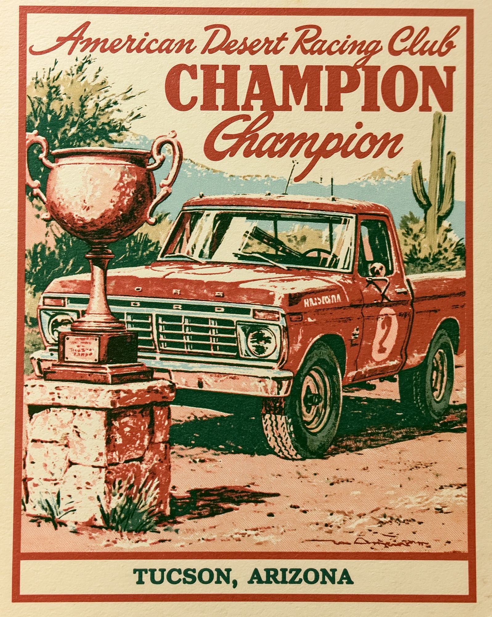 American Desert Racing Club Vintage Poster. poster — vintage art