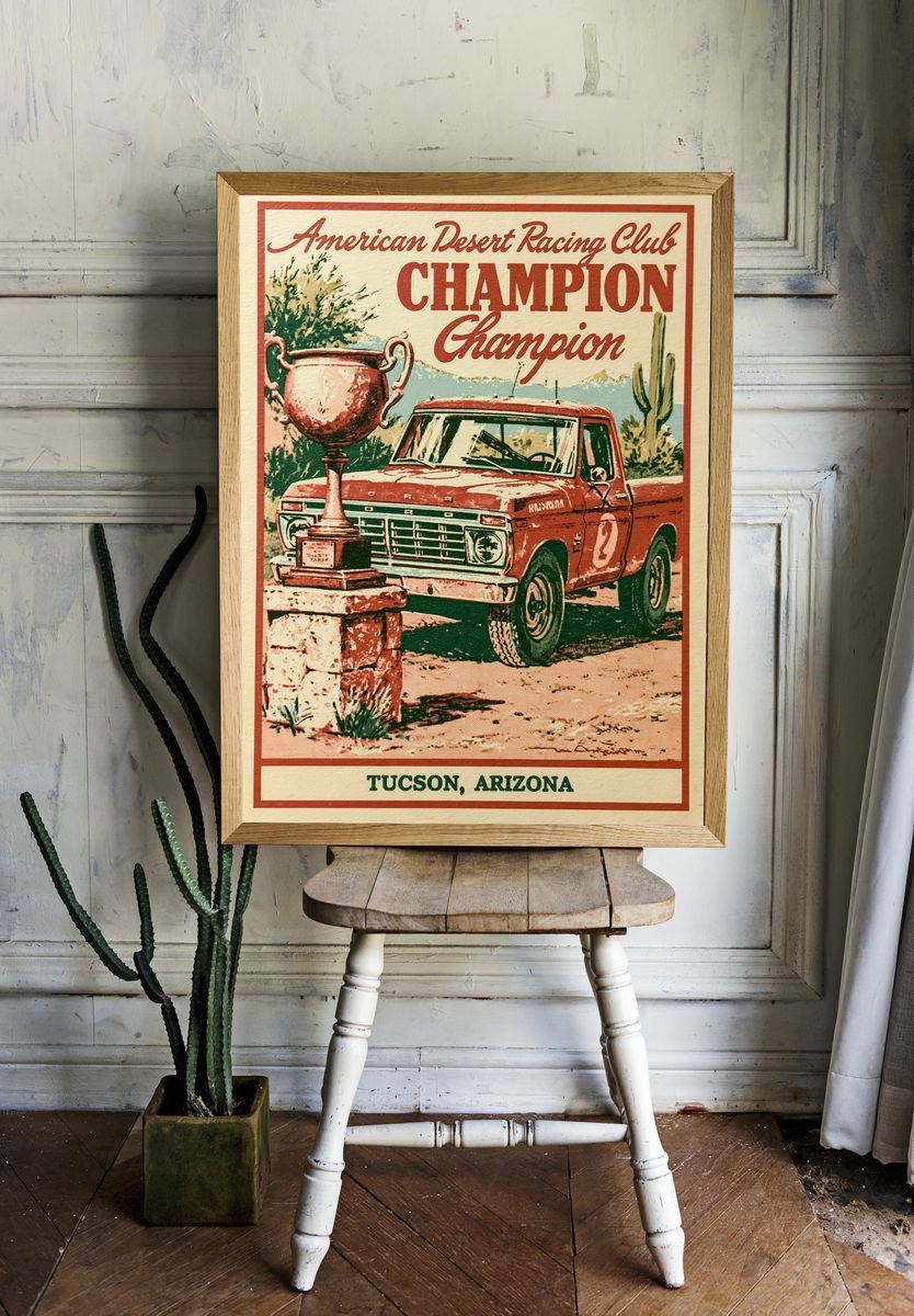 American Desert Racing Club Vintage Poster. room preview