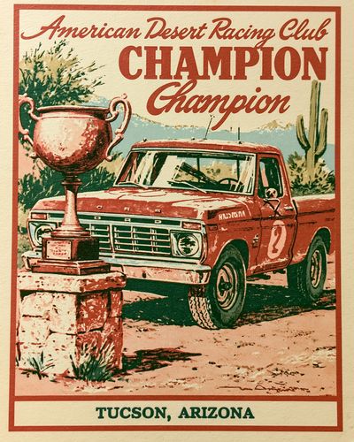 American Desert Racing Club Vintage Poster.