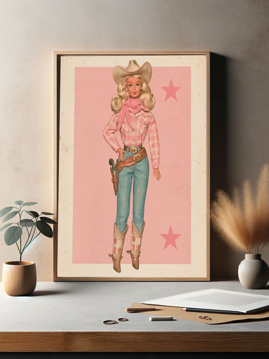 Cowgirl Barbie Vintage Poster. — room view 2