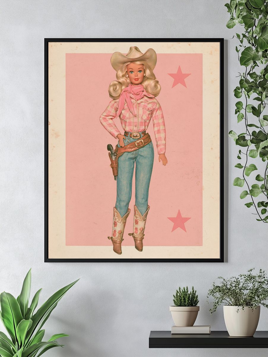 Cowgirl Barbie Vintage Poster. — room view 4