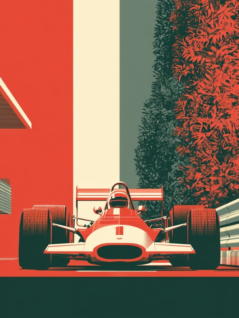 Formula Racing Car Vintage Poster. poster — vintage art