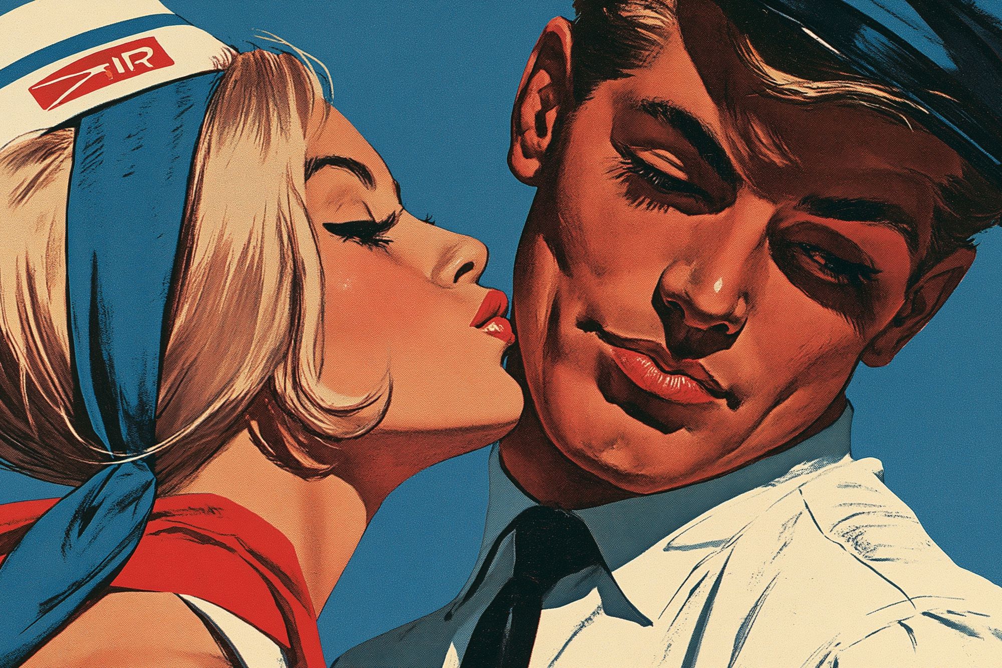 Retro Sailor Kiss Vintage Poster. poster — vintage art