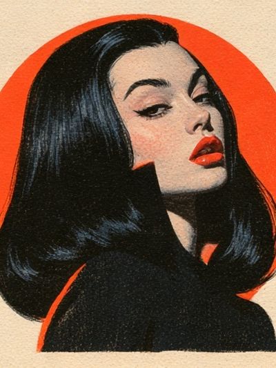 Retro Woman Portrait Poster. poster