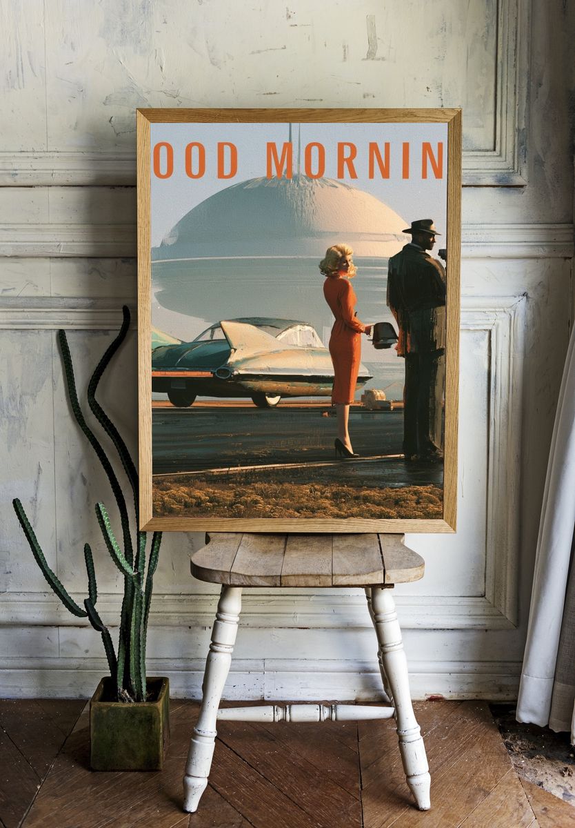 Good Morning Retro Poster. — room view 1