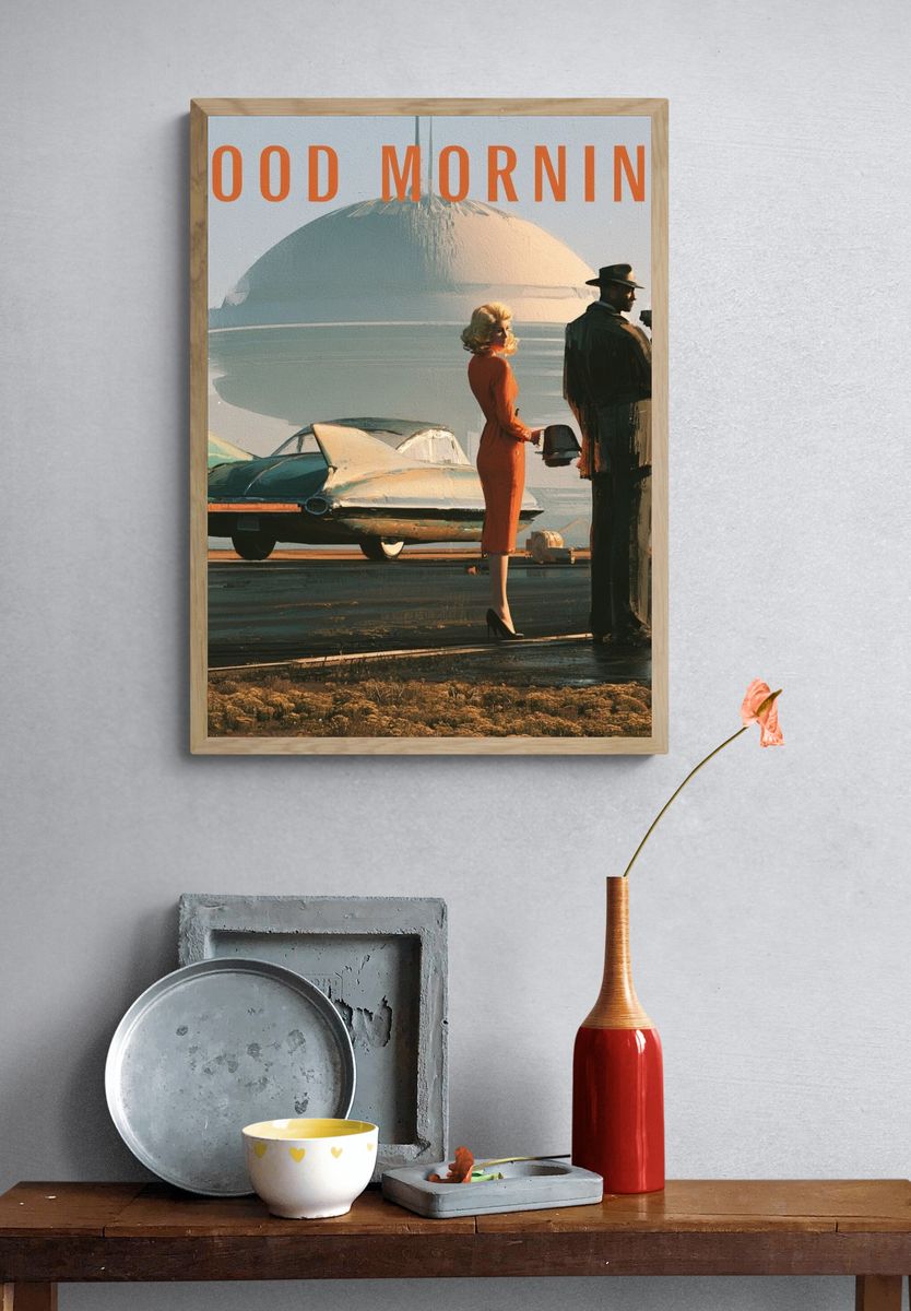 Good Morning Retro Poster. — room view 3