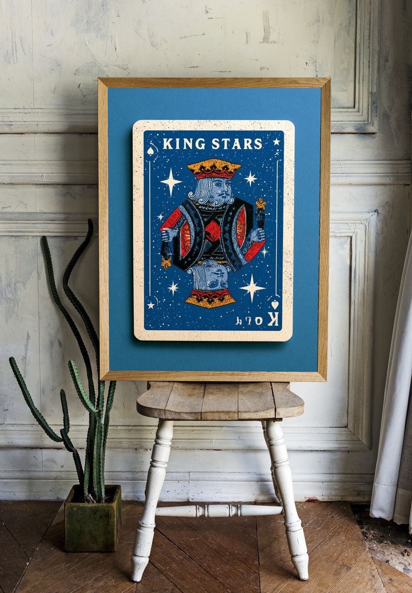 King of Stars Playing Card Print. — room view 1