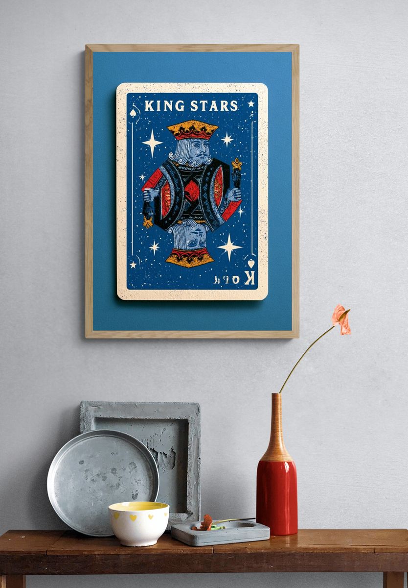 King of Stars Playing Card Print. — room view 3