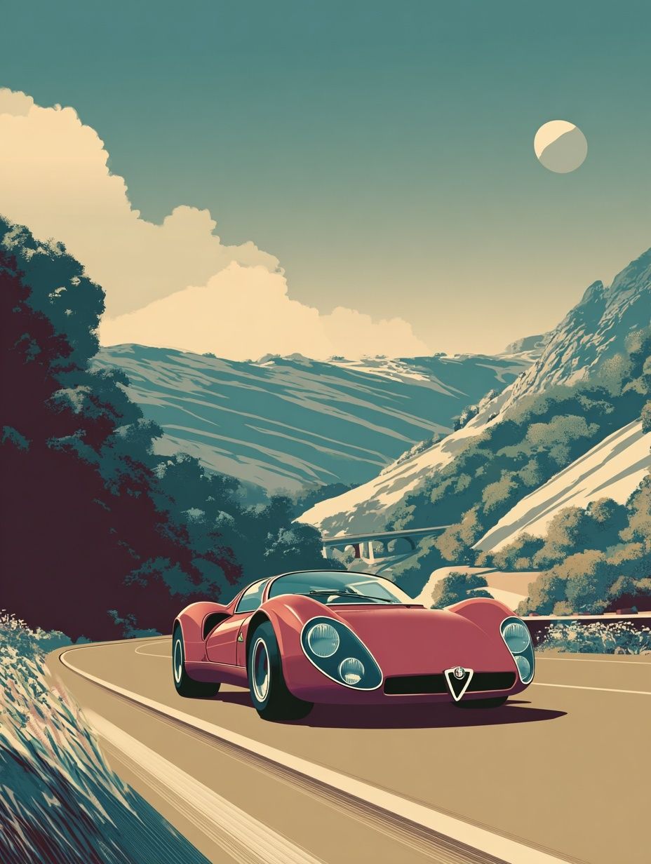Alpine Roadster Vintage Print. poster detail