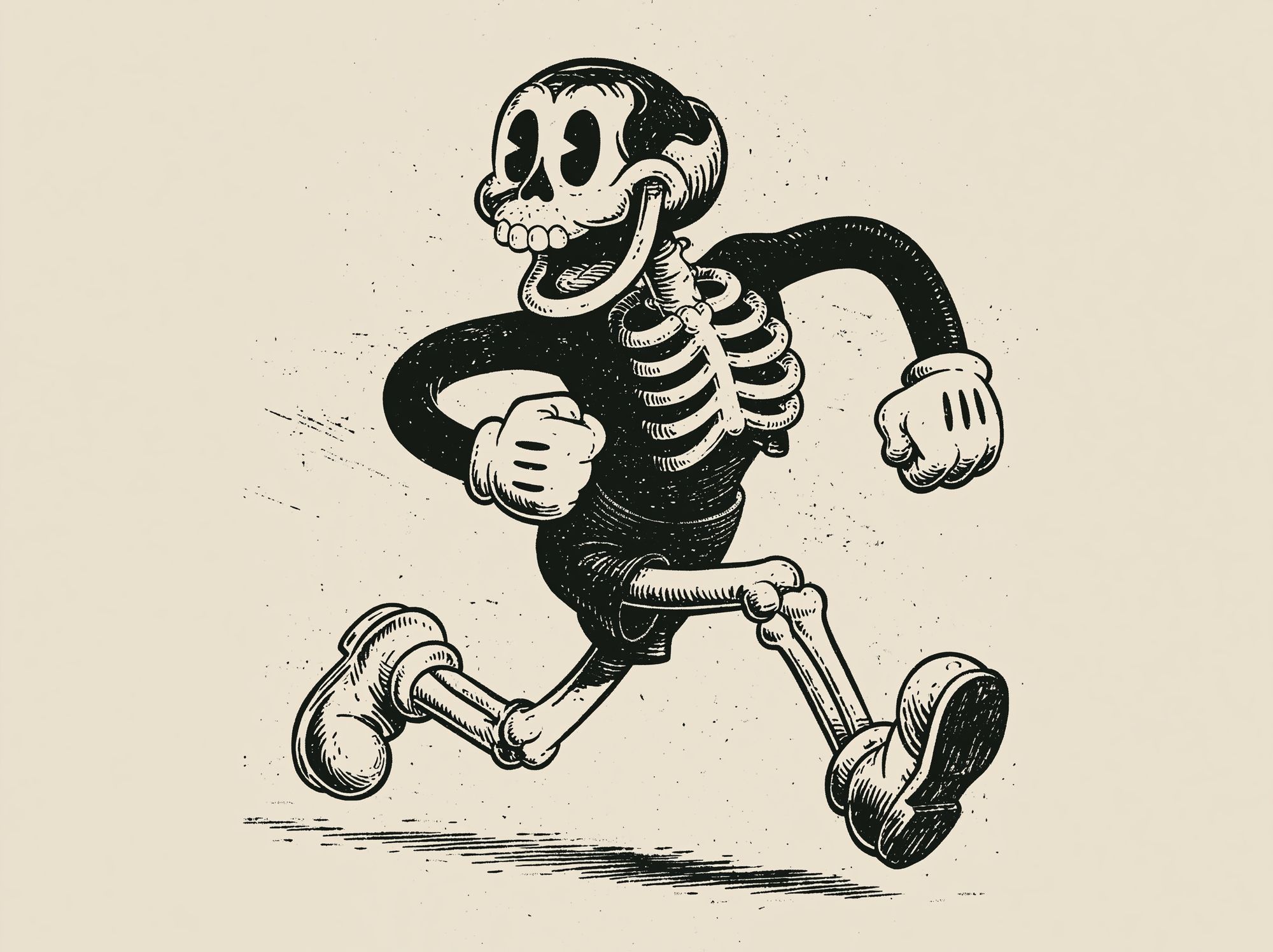 Running Skeleton Vintage Print. poster detail