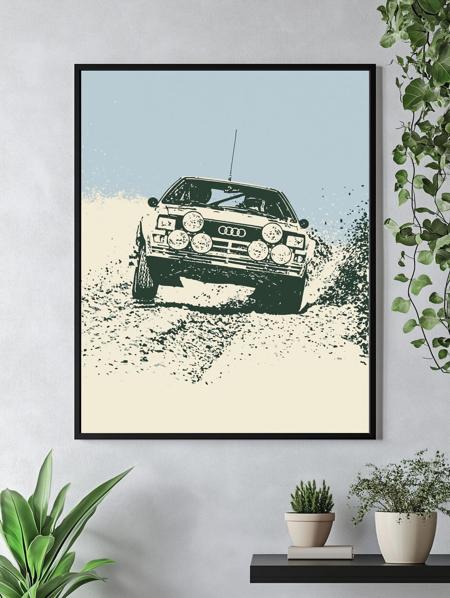 Audi Rally Car Vintage Poster. — room view 4