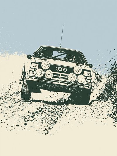 Audi Rally Car Vintage Poster.