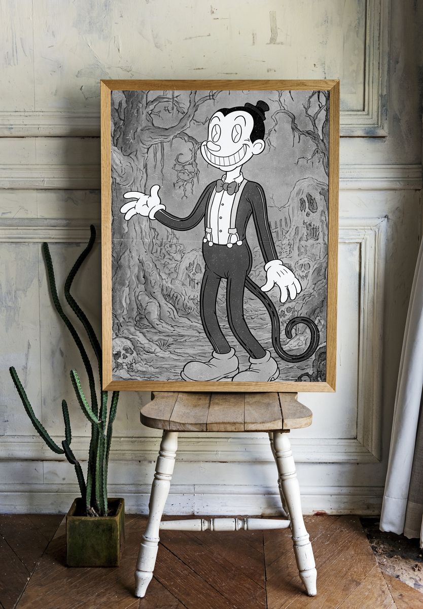 Vintage Cartoon Character Print. room preview
