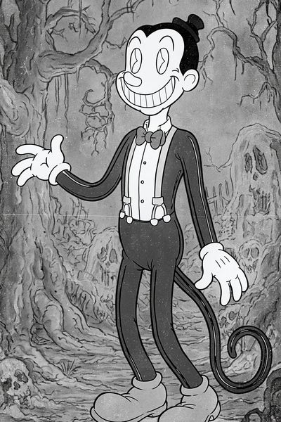 Vintage Cartoon Character Print.