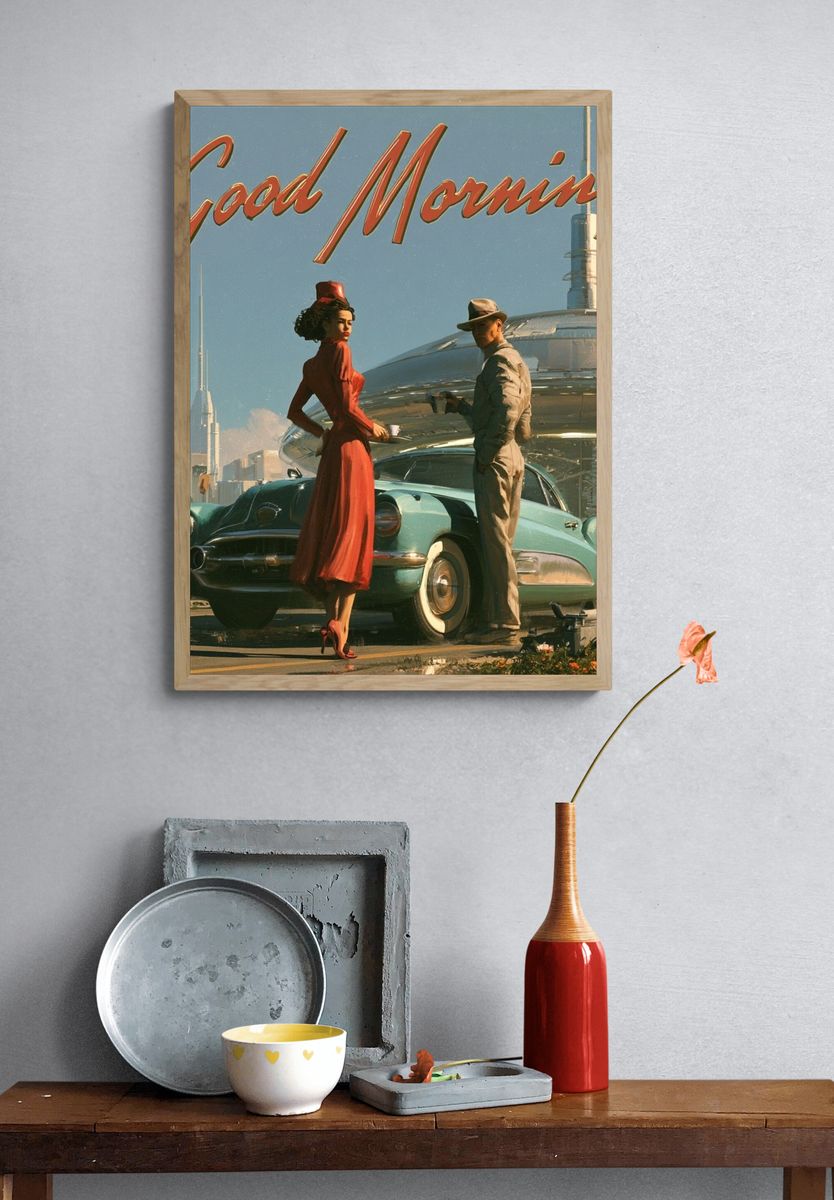 Good Morning Retro Poster. — room view 3