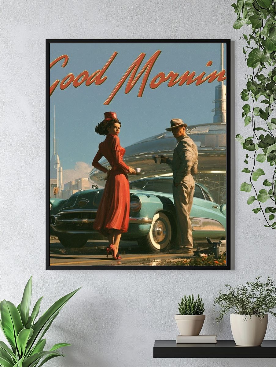 Good Morning Retro Poster. — room view 4