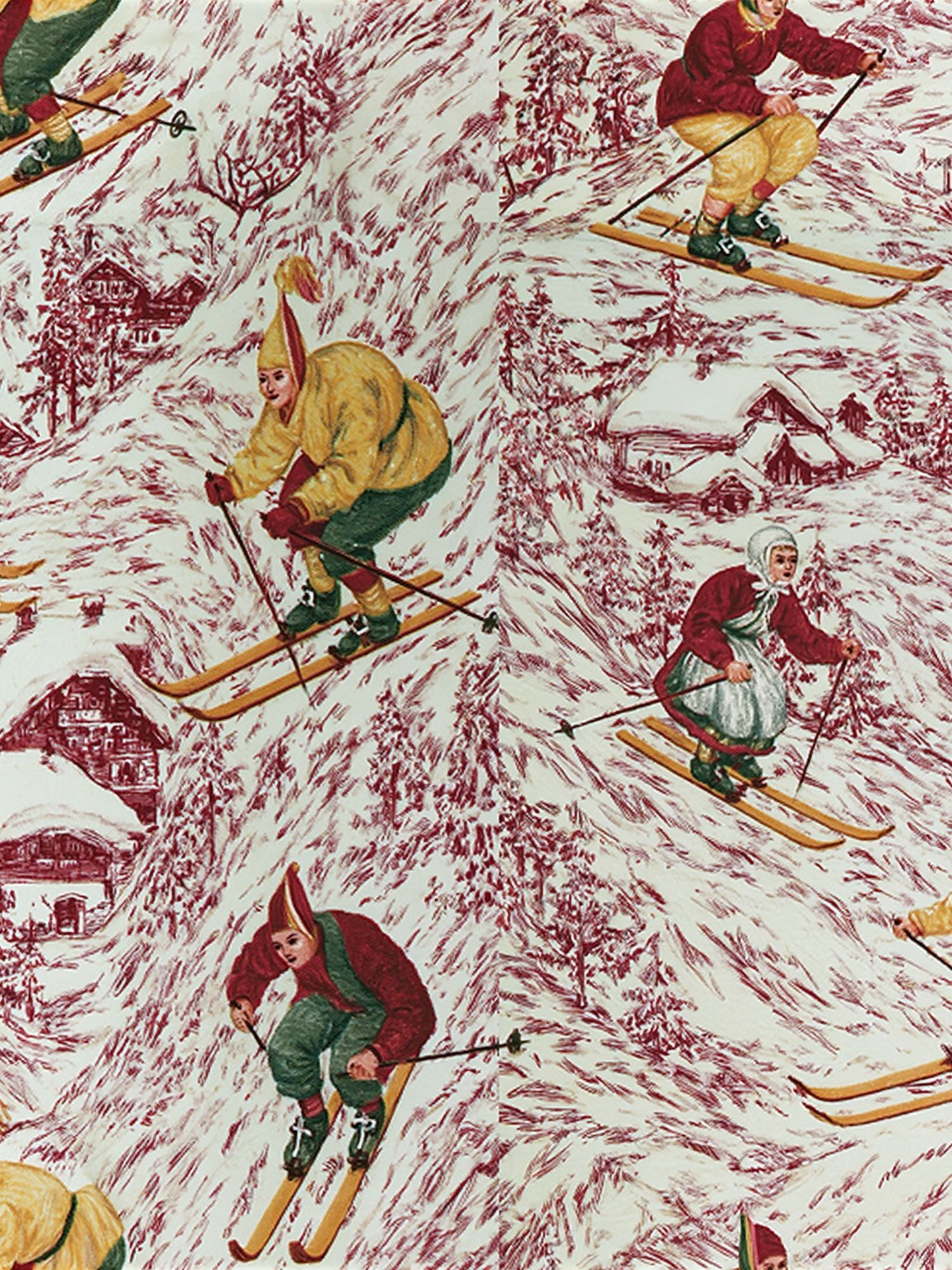 Vintage Skiing Pattern Poster. poster detail