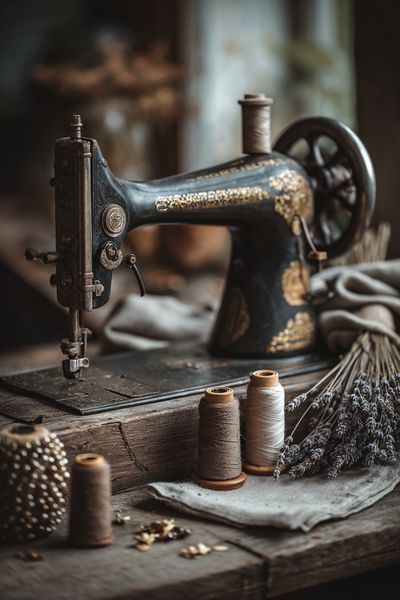 Vintage Sewing Machine — Retro Print. poster print