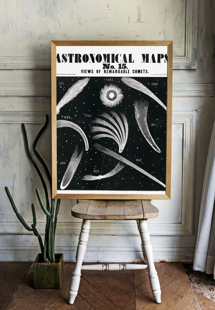 Astronomical map, aesthetic woodcut. Original. — room view 1