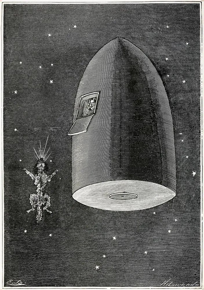 Vintage Space Rocket Illustration Poster. poster — vintage art