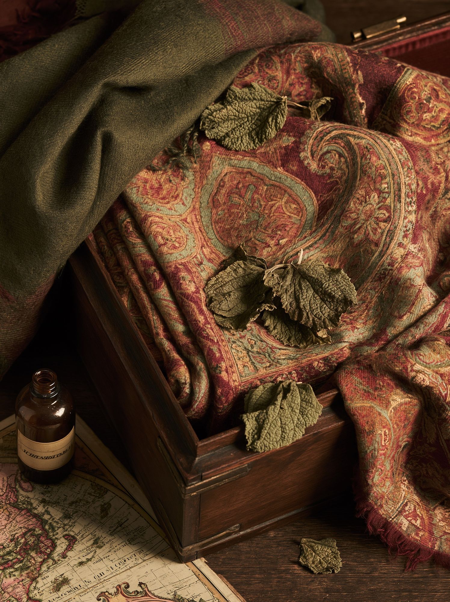 Vintage Still Life with Map Poster. poster detail