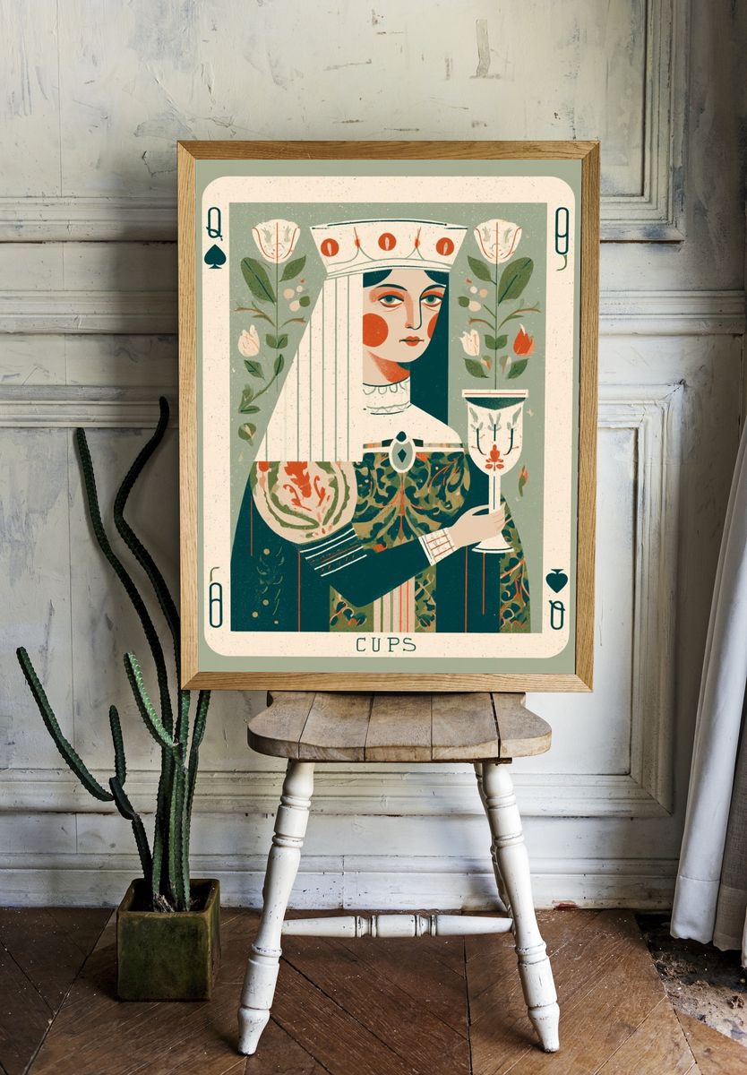 Queen of Cups Tarot Poster. room preview
