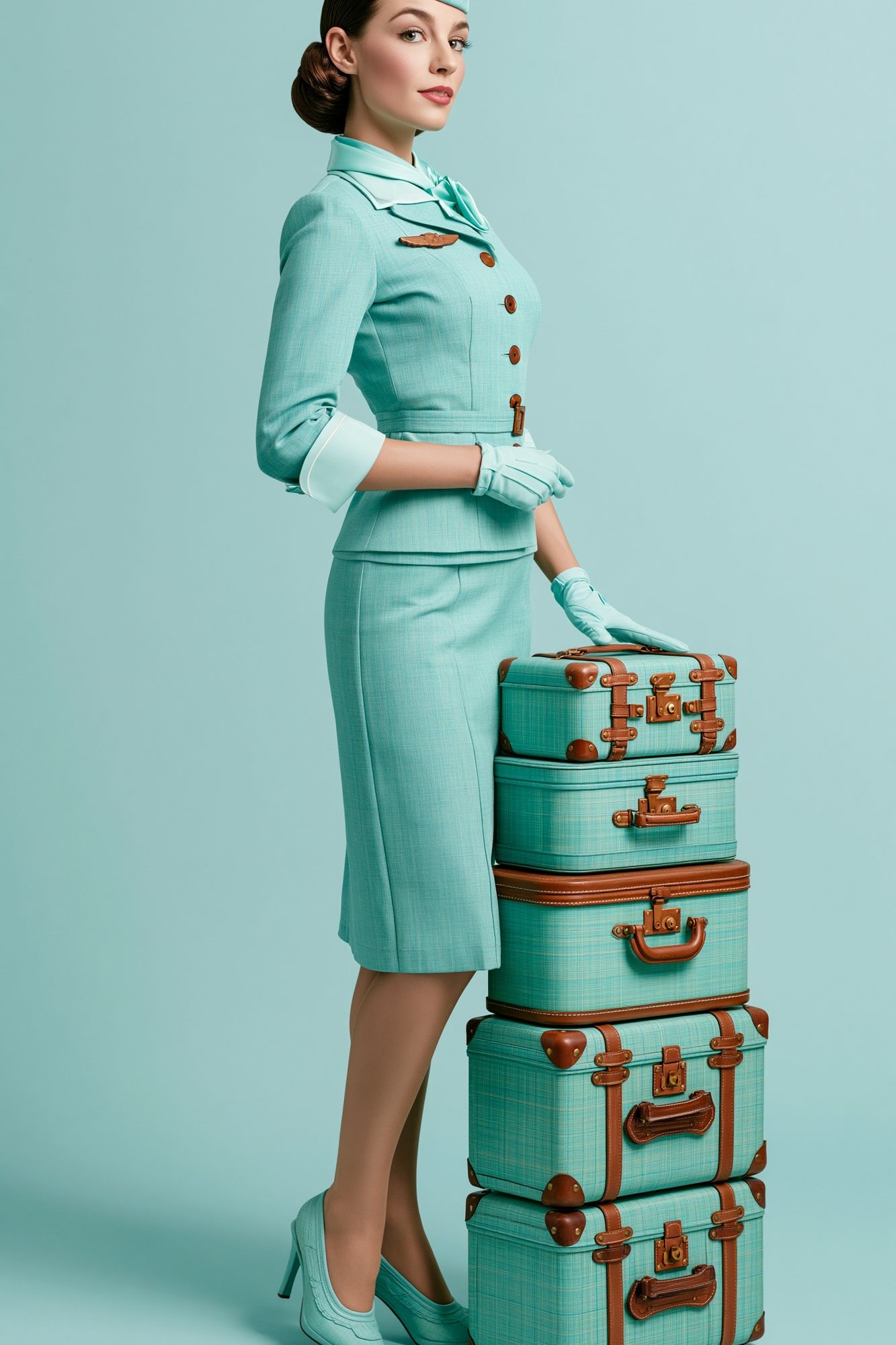 Vintage Travel Attendant Fashion Poster. poster — vintage art