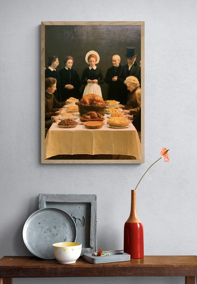 Victorian Thanksgiving Dinner Fine-Art Print. — room view 3