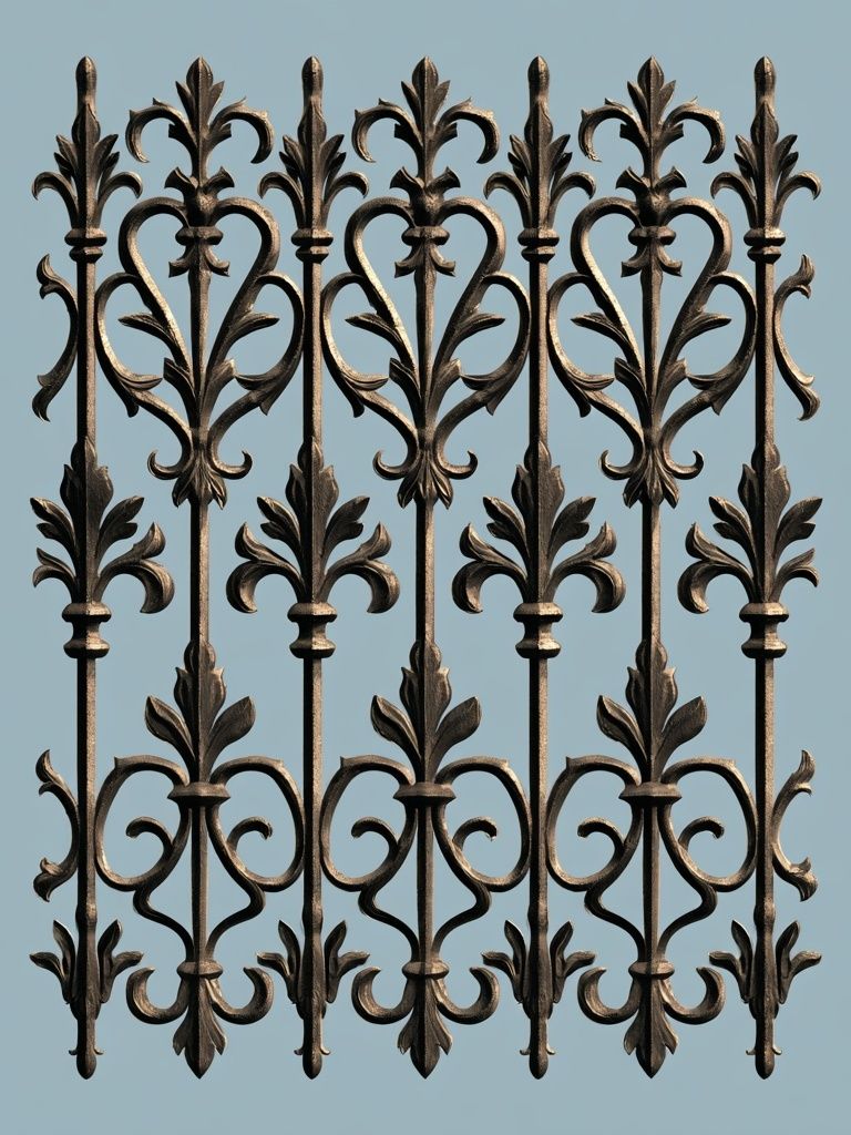 Ornate Ironwork — Vintage Print. poster detail