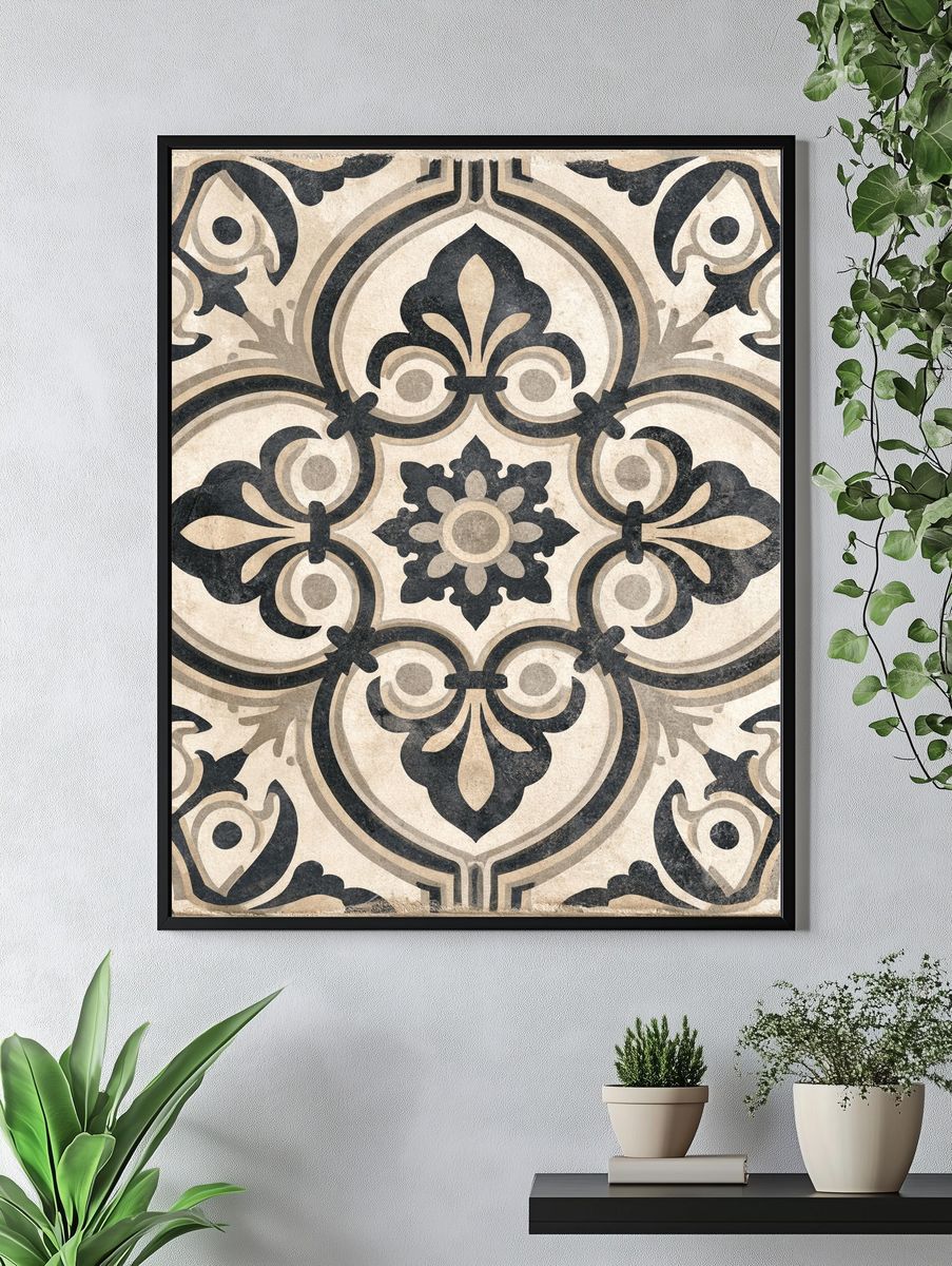 Ornate Tile Pattern Print. — room view 4