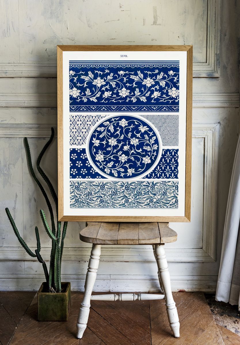 Blue flower pattern, Examples Chinese. — room view 1