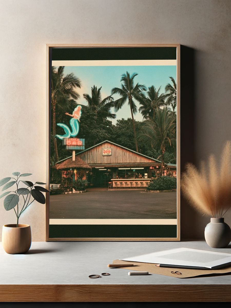 Tropical Tiki Bar Vintage Poster. — room view 2