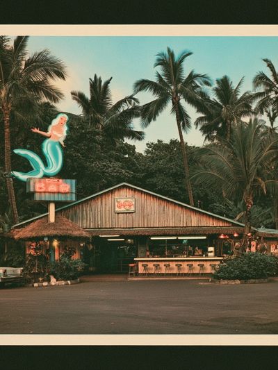 Tropical Tiki Bar Vintage Poster. poster
